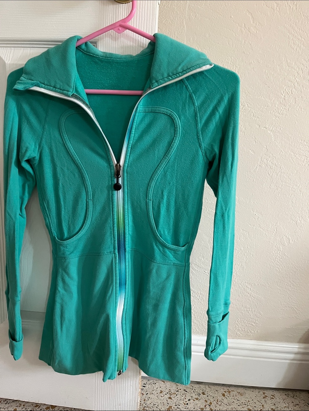 lululemon athletica Teal rainbow zip Full-Zip Jacket